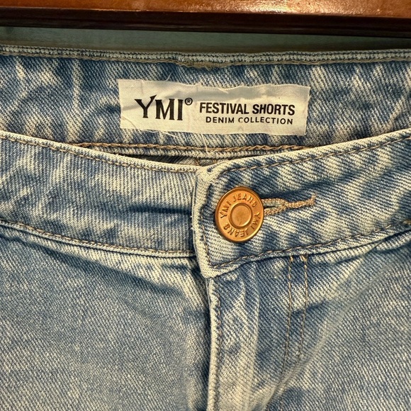 YMI Light Blue Denim Festival Shorts - Picture 1 of 7